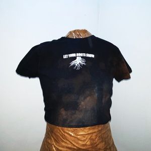 Black Liquor Tee Cropped Bleached  Medium Small